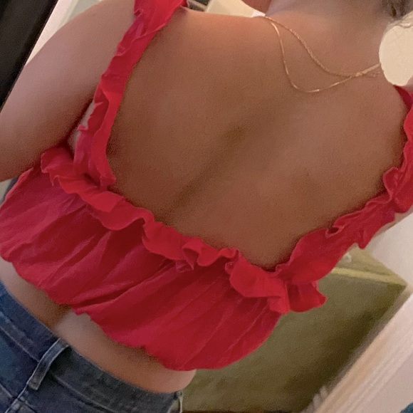 Red Cropped Top - Picture 2 of 3